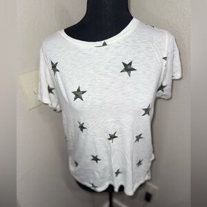 Lucky‎ Brand Camo Star Patterned White T-Shirt- Size Medium